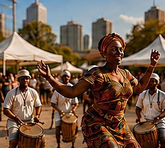 Dança e percussão de cultura popular